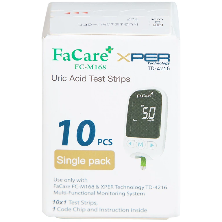 Que thử Axit Uric (Gout) FaCare FCM168 dùng để lấy máu (10 cái)