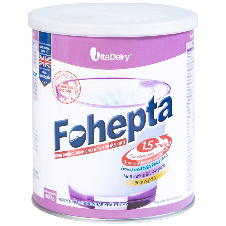 Sữa bột Fohepta Vitadairy dinh dưỡng dành cho bệnh nhân gan (400g)