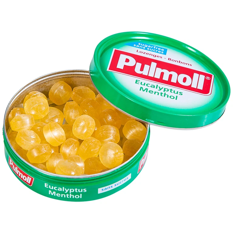 Kẹo ngậm không đường Pulmoll Vị Khuynh Diệp Bạc Hà hỗ trợ làm dịu họng và giảm ho (45g)