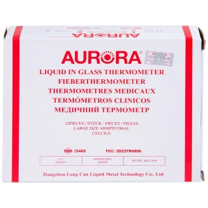 Nhiệt kế thủy tinh Aurora HMP 6001-A/B đo thân nhiệt có vạch chia độ rõ nét (12 Cái)