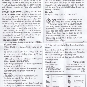 Chai xịt Hyalo4 Silver Spray hỗ trợ điều trị vết thương (50ml)