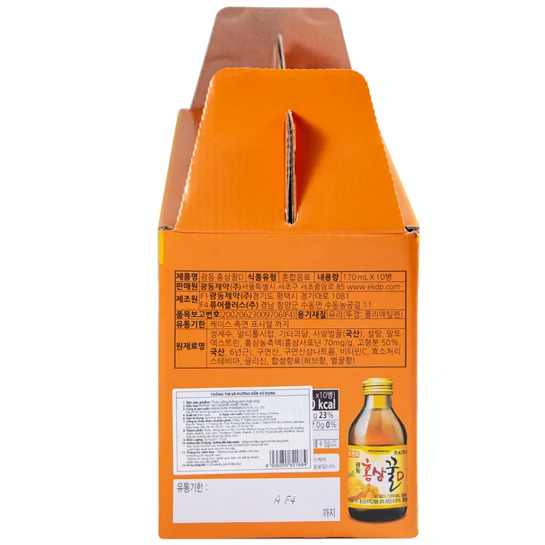 Nước Hồng Sâm Mật Ong Kwangdong 170ml hỗ trợ tăng cường sức đề kháng (10 chai)
