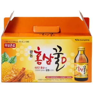 Nước Hồng Sâm Mật Ong Kwangdong 170ml hỗ trợ tăng cường sức đề kháng (10 chai)