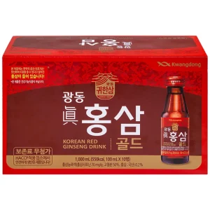 Nước Hồng Sâm Extra Gold Kwangdong bổ sung dinh dưỡng và năng lượng, tăng cường sức đề kháng (10 chai x 100ml)
