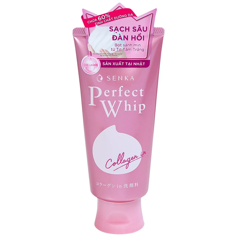 Sữa rửa mặt Perfect Whip Collagen in Senka loại bỏ bụi bẩn, bụi mịn và bã nhờn (120g)