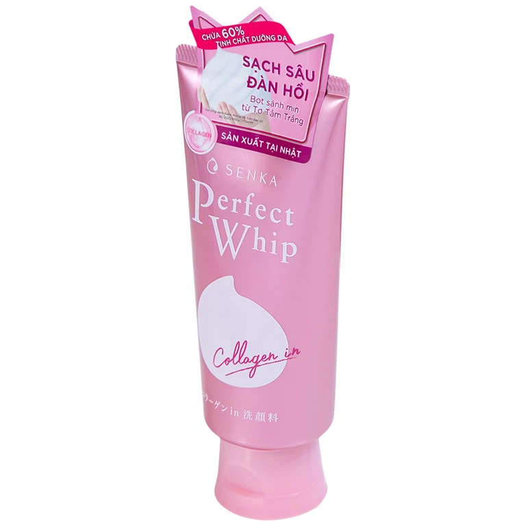 Sữa rửa mặt Perfect Whip Collagen in Senka loại bỏ bụi bẩn, bụi mịn và bã nhờn (120g)