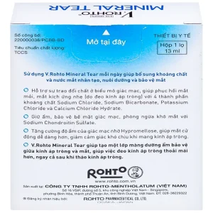 Dung dịch nhỏ mắt V.Rohto Mineral Tear giữ ẩm và bổ sung khoáng chất (13ml)