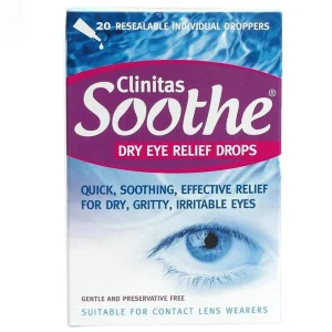 Nước mắt nhân tạo Clinitas Soothe 0.4% Sucs dùng dưỡng ẩm cho mắt (20 ống)