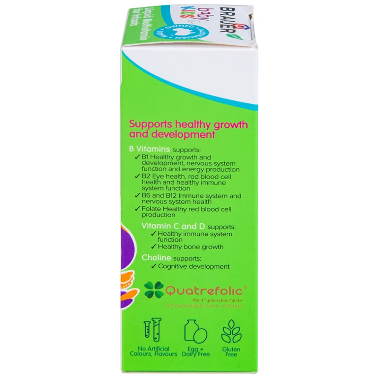 Siro Brauer Baby & Kids Liquid Multivitamin For Infants bổ sung vitamin tăng cường sức khỏe (45ml)
