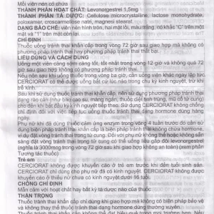 Thuốc tránh thai khẩn cấp Cerciorat 1.5mg Exeltis (1 viên)