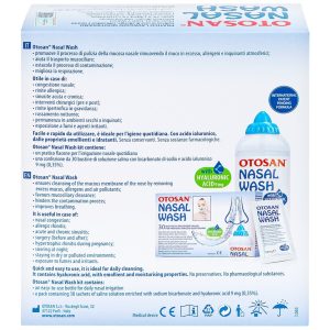 Bộ rửa xoang mũi Otosan Nasal Wash làm sạch sâu, hồi phục chứng viêm mũi dị ứng (1 kít + 30 gói)