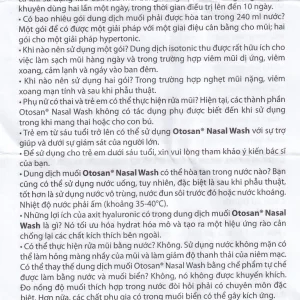 Bộ rửa xoang mũi Otosan Nasal Wash làm sạch sâu, hồi phục chứng viêm mũi dị ứng (1 kít + 30 gói)