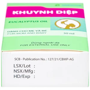 Tinh dầu Khuynh Diệp Eucalyptus Oil Agimexpharm ấm da vùng xoa, dùng massage thư giãn dành cho mẹ và bé (30ml)