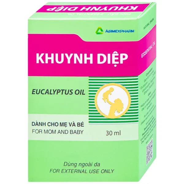 Tinh dầu Khuynh Diệp Eucalyptus Oil Agimexpharm ấm da vùng xoa, dùng massage thư giãn dành cho mẹ và bé (30ml)