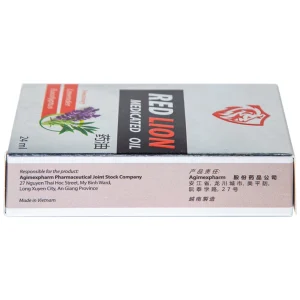 Dầu gió lăn Red Lion Medicated Oil White Agimexpharm ấm da vùng xoa, sử dụng massage hỗ trợ thư giãn (24ml)