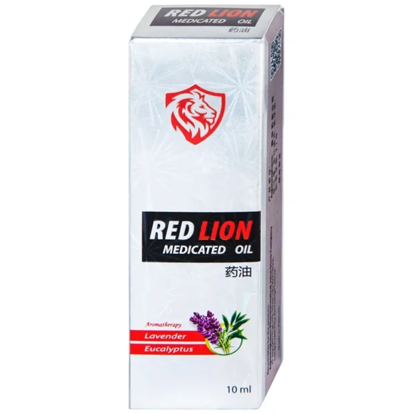 Dầu gió lăn Red Lion Medicated Oil White Agimexpharm ấm da vùng xoa, sử dụng massage hỗ trợ thư giãn (10ml)
