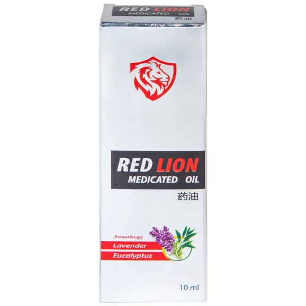 Dầu gió lăn Red Lion Medicated Oil White Agimexpharm ấm da vùng xoa, sử dụng massage hỗ trợ thư giãn (10ml)