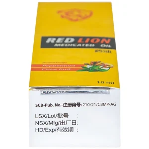 Dầu gió lăn Red Lion Medicated Oil Yellow Agimexpharm ấm da vùng xoa, sử dụng massage hỗ trợ thư giãn (10ml)