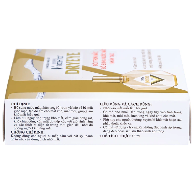 Dung dịch nhỏ mắt V.Rohto Dryeye bôi trơn mắt, bổ sung nước mắt nhân tạo (13ml)