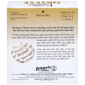 Dung dịch nhỏ mắt V.Rohto Dryeye bôi trơn mắt, bổ sung nước mắt nhân tạo (13ml)