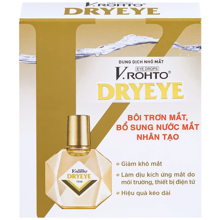 Dung dịch nhỏ mắt V.Rohto Dryeye bôi trơn mắt, bổ sung nước mắt nhân tạo (13ml)
