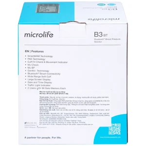 Máy đo huyết áp bắp tay tự động Microlife B3 BT Bluetooth hỗ trợ đo huyết áp và nhịp tim