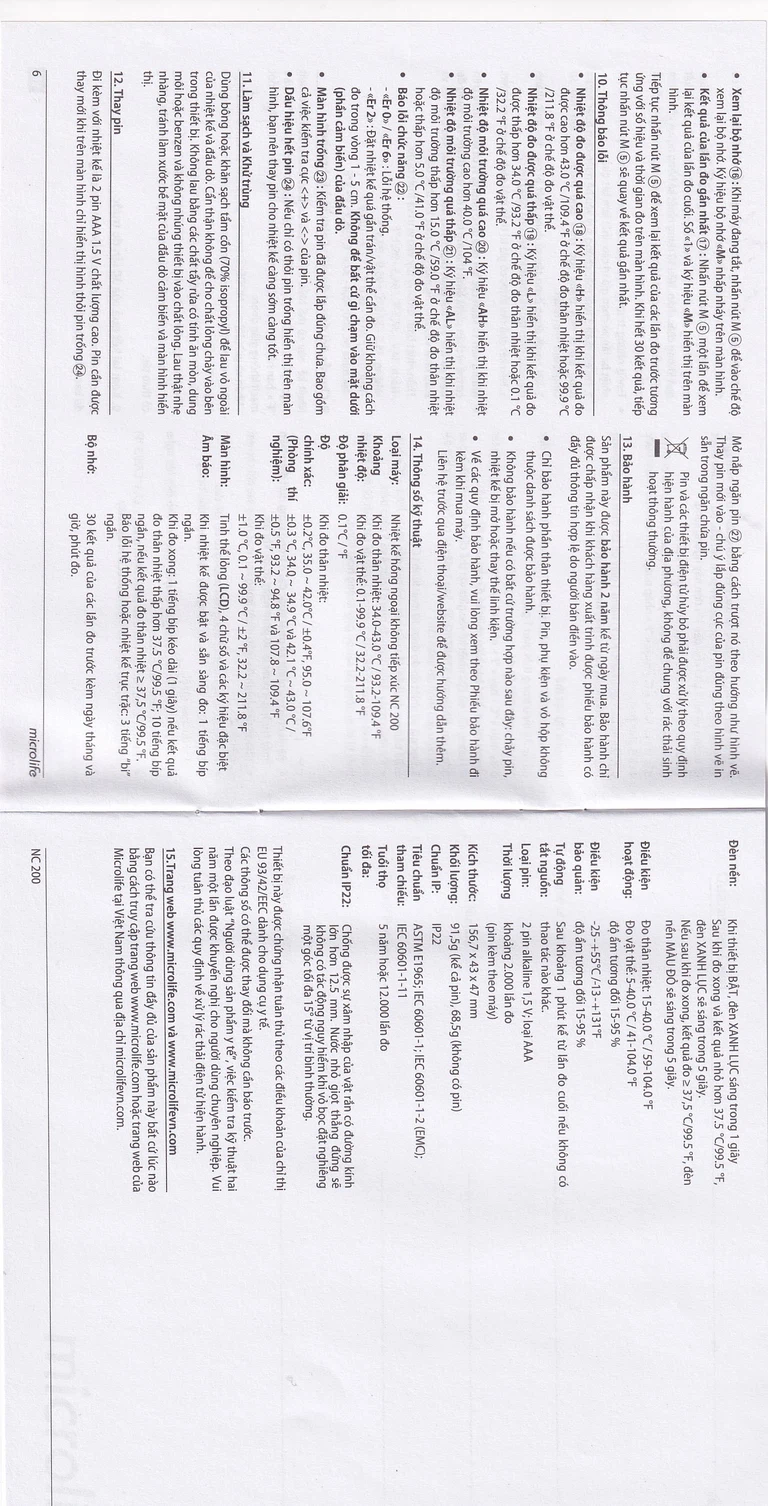 Nhiệt kế hồng ngoại đo trán Microlife NC200 không cần tiếp xúc, cho kết quả sau 1 giây