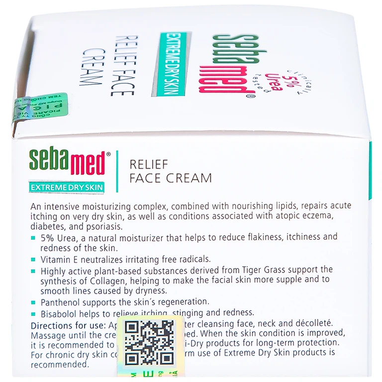 Kem Sebamed Extreme Dry Skin Relief Face Cream 5% dưỡng ẩm, làm dịu, phục hồi da khô, viêm da cơ địa (50ml)