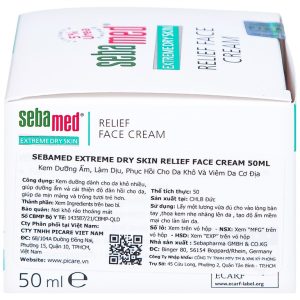 Kem Sebamed Extreme Dry Skin Relief Face Cream 5% dưỡng ẩm, làm dịu, phục hồi da khô, viêm da cơ địa (50ml)