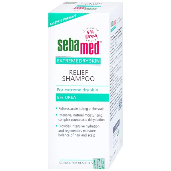 Dầu gội đầu Extreme Dry Skin Relief Shampoo 5% Urea Sebamed giảm khô, ngứa (200ml)