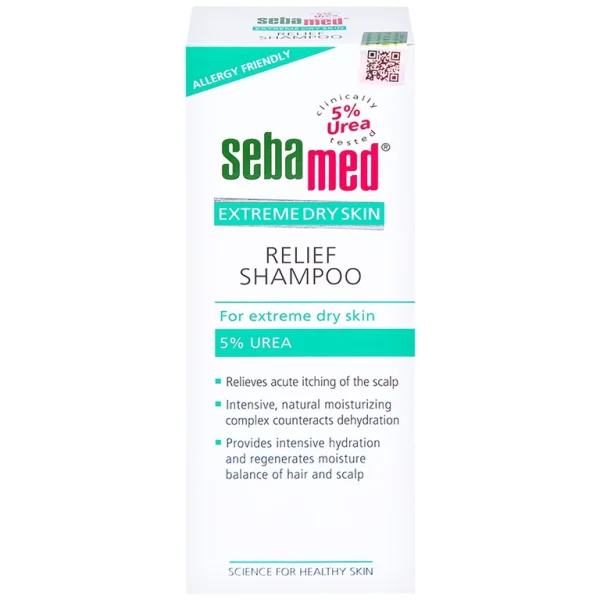 Dầu gội đầu Extreme Dry Skin Relief Shampoo 5% Urea Sebamed giảm khô, ngứa (200ml)