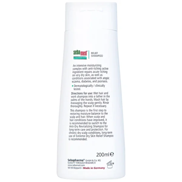 Dầu gội đầu Extreme Dry Skin Relief Shampoo 5% Urea Sebamed giảm khô, ngứa (200ml)