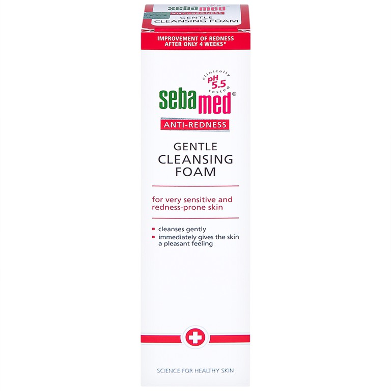 Sữa rửa mặt bọt Anti-Redness Gentle Cleansing Foam Sebamed cho da siêu nhạy cảm, phục hồi biến chứng da (150ml)