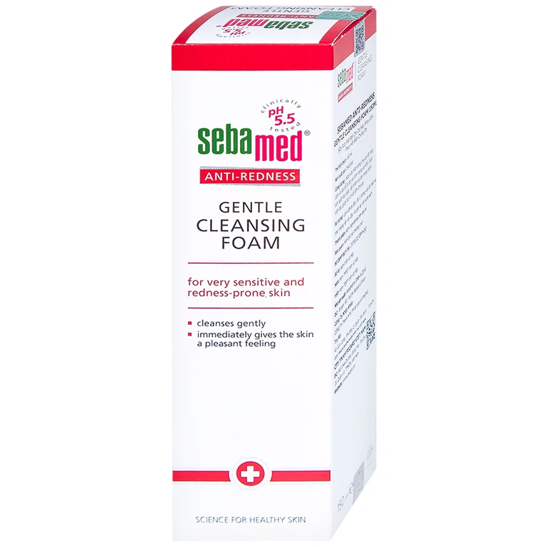 Sữa rửa mặt bọt Anti-Redness Gentle Cleansing Foam Sebamed cho da siêu nhạy cảm, phục hồi biến chứng da (150ml)