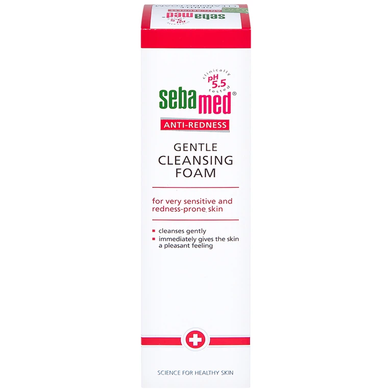 Sữa rửa mặt bọt Anti-Redness Gentle Cleansing Foam Sebamed cho da siêu nhạy cảm, phục hồi biến chứng da (150ml)