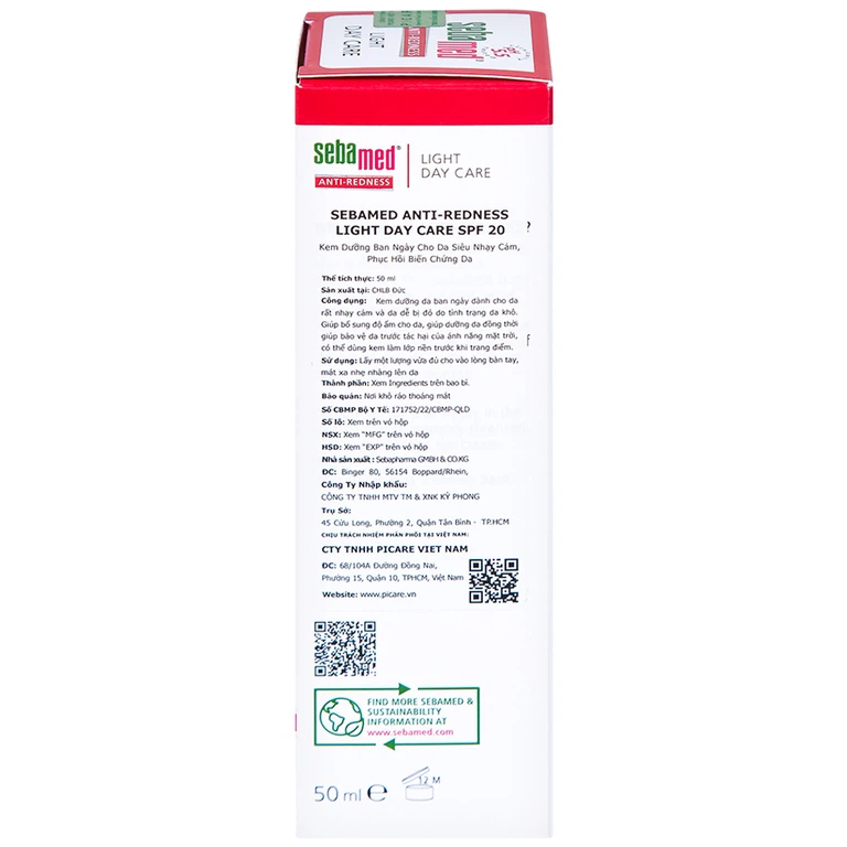 Kem dưỡng ban ngày Sebamed Anti-Redness Light Day Care dành cho da rất nhạy cảm và dễ bị đỏ (50ml)