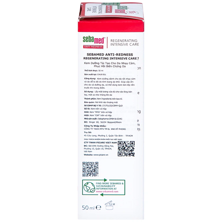 Kem dưỡng tái tạo Sebamed Anti-Redness Regenerating Intensive Care cho da nhạy cảm, da dễ bị đỏ (50ml)