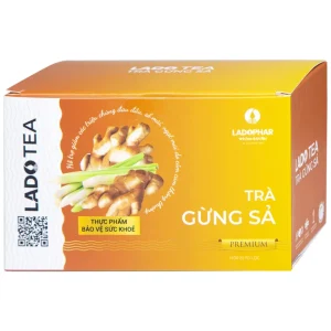 Trà gừng sả Lado Tea Premium Ladophar hỗ trợ giảm các triệu chứng đau đầu (20 túi x 2g)