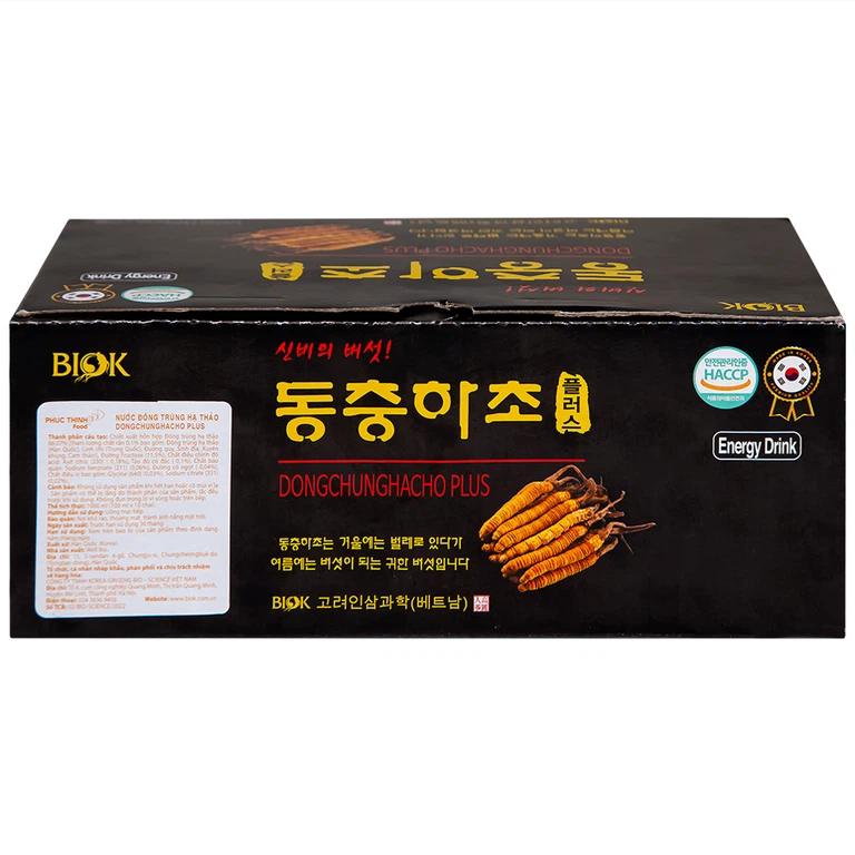 Nước Đông Trùng Hạ Thảo DongChungHaCho Plus Biok hỗ trợ tăng sức đề kháng (10 chai x 100ml)