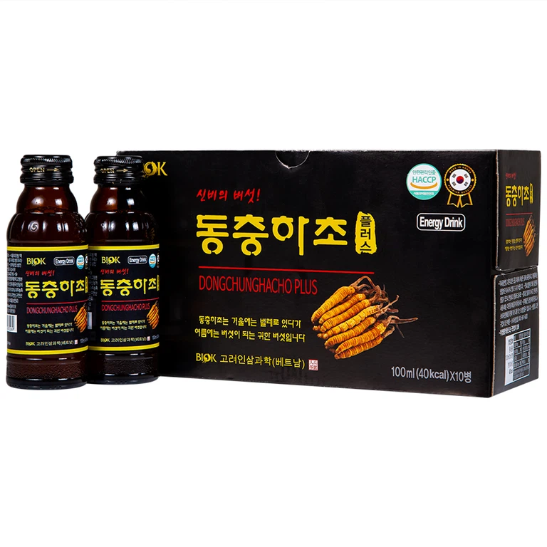 Nước Đông Trùng Hạ Thảo DongChungHaCho Plus Biok hỗ trợ tăng sức đề kháng (10 chai x 100ml)