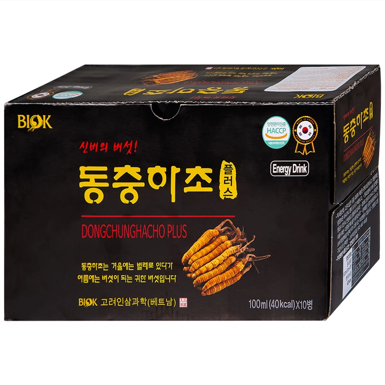 Nước Đông Trùng Hạ Thảo DongChungHaCho Plus Biok hỗ trợ tăng sức đề kháng (10 chai x 100ml)