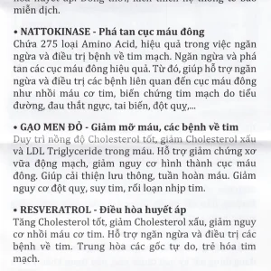 Viên uống Heart Ace Support Vitamins For Life hỗ trợ sức khỏe tim mạch, điều hòa nhịp tim (Hộp 60 viên)