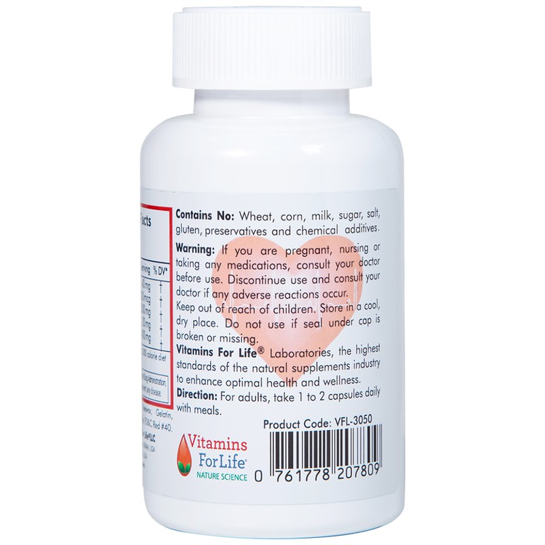 Viên uống Heart Ace Support Vitamins For Life hỗ trợ sức khỏe tim mạch, điều hòa nhịp tim (Hộp 60 viên)