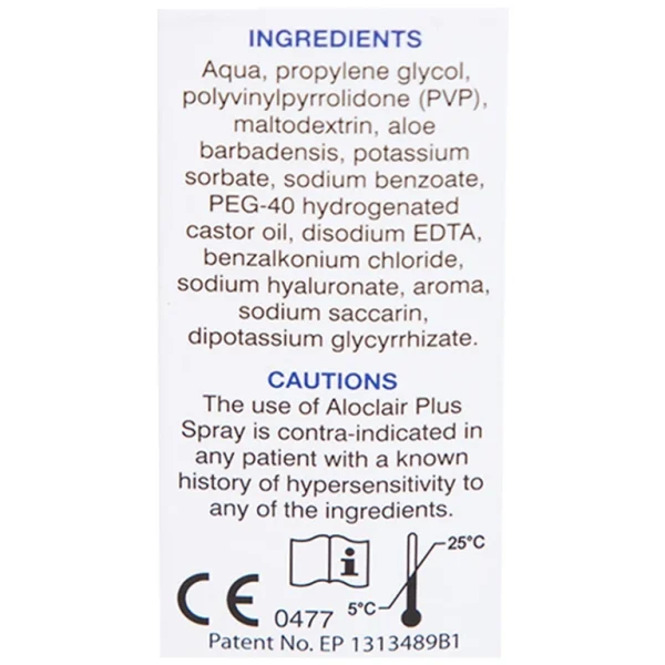 Chai xịt Aloclair Plus Spray giảm đau nhanh bệnh tay chân miệng, nhiệt miệng, chỉnh nha, nhổ răng (15ml)