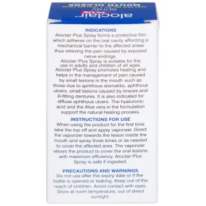Chai xịt Aloclair Plus Spray giảm đau nhanh bệnh tay chân miệng, nhiệt miệng, chỉnh nha, nhổ răng (15ml)