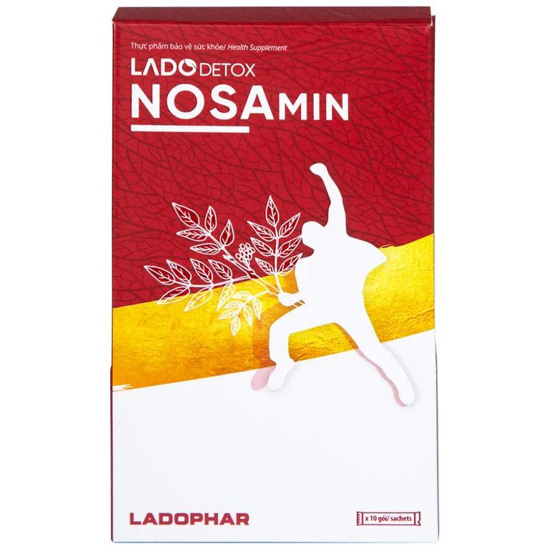 Nước giải rượu bia Ladodetox Nosamin Ladophar hỗ trợ giải rượu, bia, giảm khó chịu (10 gói x 15ml)