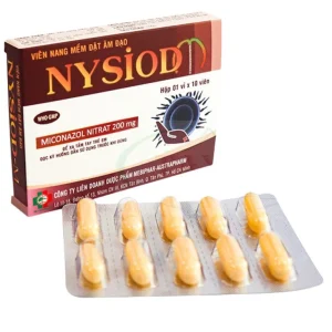 Viên đặt âm đạo Nysiod-M 200mg Mebiphar - Austrapharm điều trị nhiễm nấm Candida (1 vỉ x 10 viên)