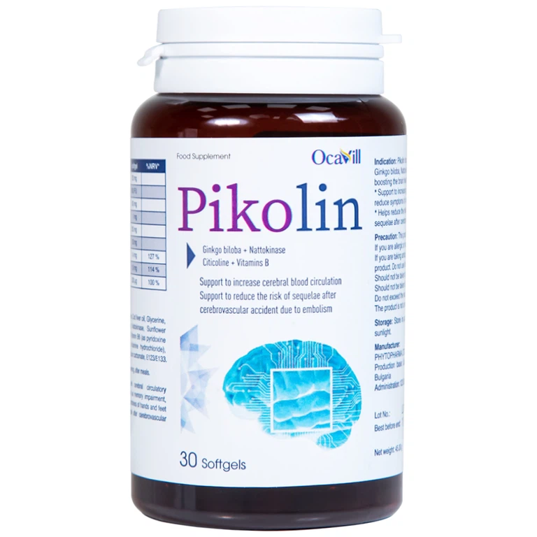 Viên uống Pikolin Ocavill hỗ trợ tăng tuần hoàn máu não (30 viên)