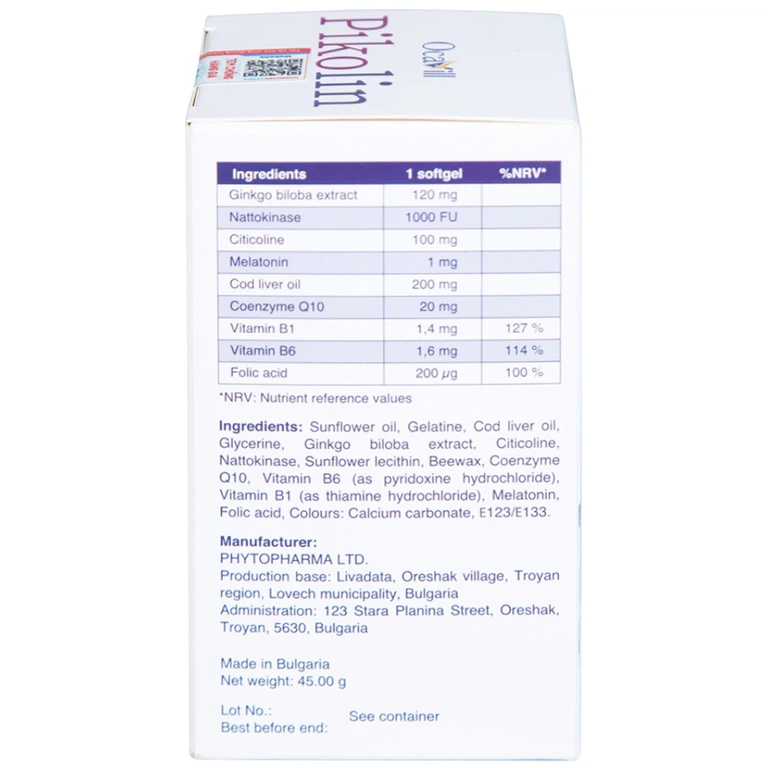 Viên uống Pikolin Ocavill hỗ trợ tăng tuần hoàn máu não (30 viên)