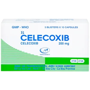 Thuốc Celecoxib 200mg Minh Hải điều trị thoái hóa khớp, viêm khớp dạng thấp (3 vỉ x 10 viên)